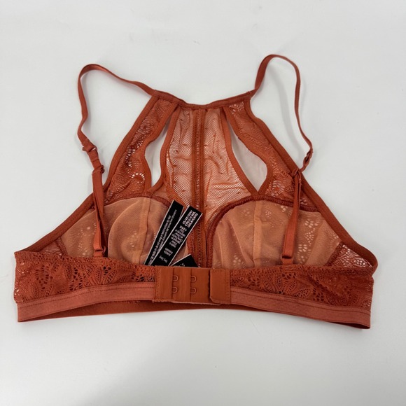 Victoria's Secret Orange Lace Halter Bralette Bra XS/XP/XCH C70 B65 C65 A70‎ B70 - Picture 5 of 8